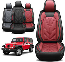For 07-23 Jeep Wrangler Jk Jl Pu Leather Seat Covers Protector Full Set