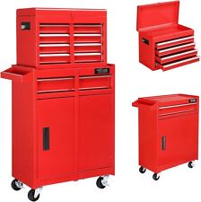 5-drawer Rolling Tool Chest Storage Cabinet With Wheels For Repair Shop Red