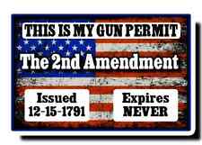 Usa Gun Permit 2nd Amendment Sticker Decal Vinyl 2a Gun Rights