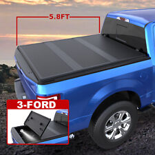 5.8ft Bed Tri Fold Fiberglass Hard Truck Tonneau Cover For 09-24 Dodge Ram 1500