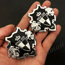 2pcs Metal Chrome Royal Style Club Shield Car Trunk Emblem Badge Decals Sticker