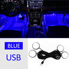 1x Usb Car Foot Atmosphere Lamp Blue Led Interior Seat Ambient Decorative Parts