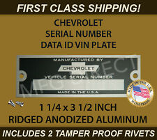 Chevy Chevrolet Serial Number Door Tag Data Id Plate Ridged 1 14 X 3 12 Usa