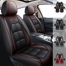 For Bmw Car Seat Cover Full Set Deluxe Pu Leather 5-seats Front Rear Protector
