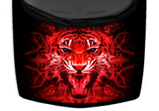 Tribal Bright Red Bengal Tiger Truck Hood Wrap Vinyl Car Graphic Decal 58 X 65