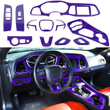 14pcs Purple Interior Accessories Trim Full Kit For Dodge Challenger 2015-2023