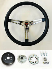 69-94 Chevelle Impala Nova Black Foam On Chrome 15 Steering Wheel Rb Bowtie Cap