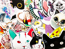 50 Cute Fat Grumpy Anime Cat Kitty Stickers For Laptop Phone Girls Teens Bg