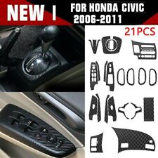 Car Interior Decals 1 Set 3d Carbon Fiber Accessories For Honda Civic 2006-2011