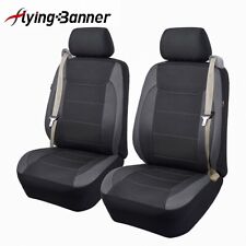 Universal 2 Front Car Seat Covers Carbon Fiber Leather Fit Seatbelt For Track