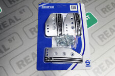 Sparco Settanta Short Pedal Pads Set Silver With Black Accent 037879it01