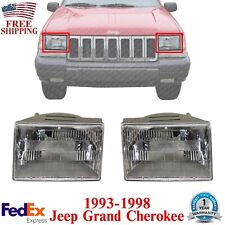Headlights Assembly Halogen Left Right Side For 1993-1998 Jeep Grand Cherokee