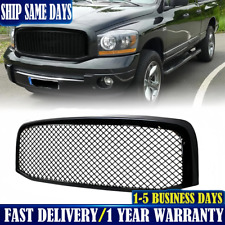 For 2006-2008 Dodge Ram 1500 2500 3500 Mesh Grill Front Hood Glossy Black Grille