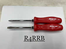 Snap-on Tools Usa New 2pc Red Hard Handle Flat Phillips Head Screwdriver Set