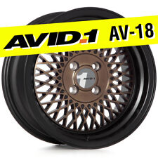 Avid.1 Av-18 15x8 Flat Blackbronze 4x100 25 Wheels Set Of 4 Fits Civic Miata